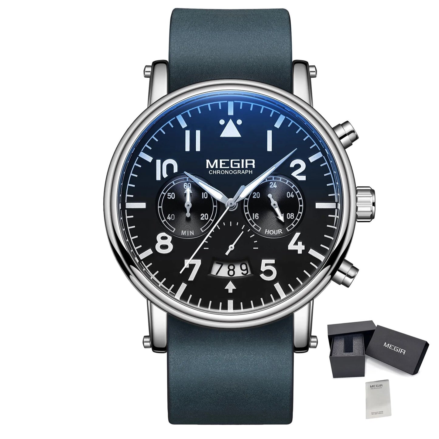 MEGIR Fashion Mens Watches Leather Military Sport Watch Chronograph Luminous Waterproof Quartz Wristwatch Man Clock Reloj Hombre-13